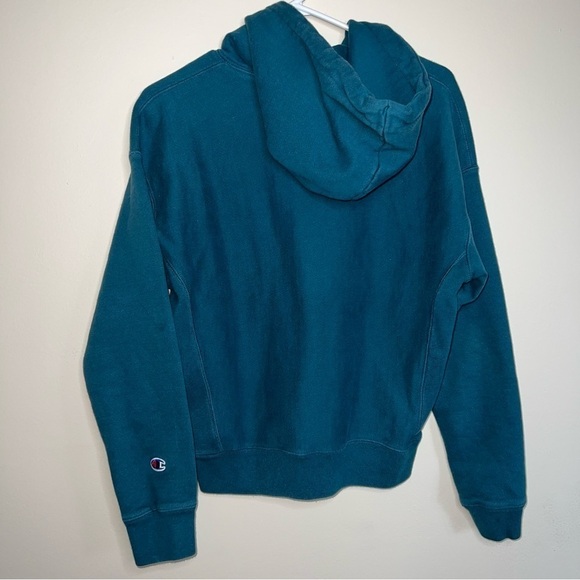 Champion Reverse Weave Women’s Dark Teal Hoodie Size Medium - Picture 2 of 7